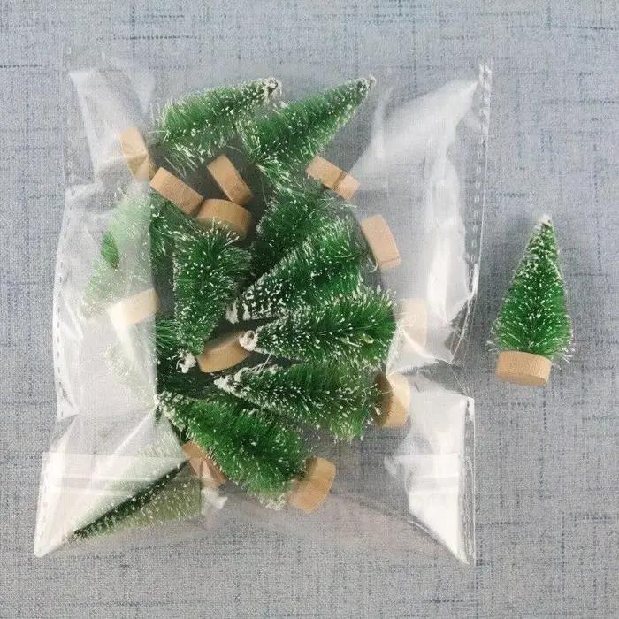 12 pièces/lot bricolage Mini arbre de noël petit pin Mini arbre décoration de fête cadeau de noël décor de bureau