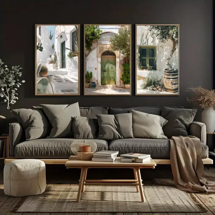 3 pièces paysage méditerranéen impressions sur toile affiche Vintage italie voyage Nature Art imprime mur Art décor à