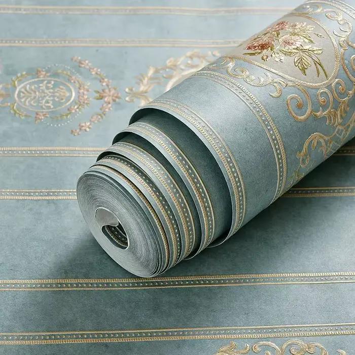 Rouleaux de papier peint à fleurs blanches pour chambre à coucher