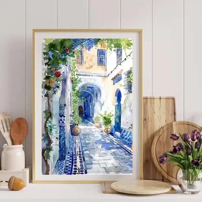 Affiche d'interconnexion paysage côtier européen