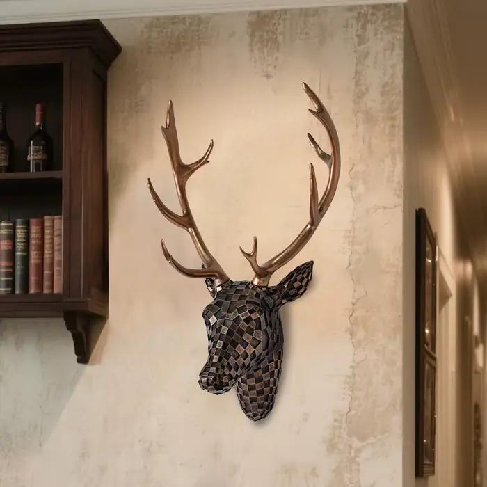 Décoration murale tête de cerf en mosaïque moderne