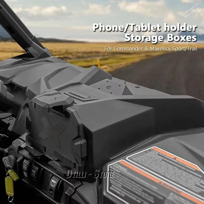 Support de tablette pour appareil électronique, boîte de rangement noire, accessoires UTV, Commander MAX, Maverick Trail, MAVERICK dehors 800, 1000 R