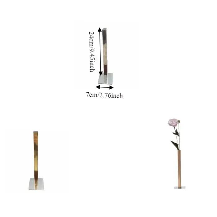 Vase géométrique minimaliste unique en acier inoxydable