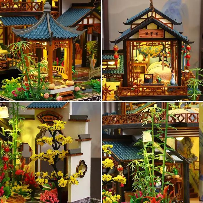 Kit miniature de pavillon d'orchidées élégant