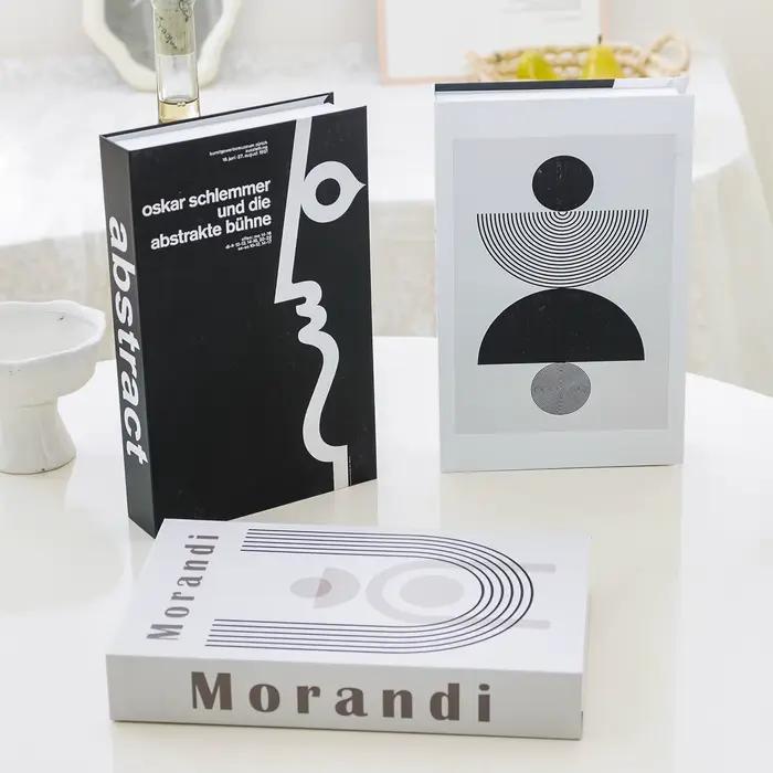 Boîte de rangement décorative de luxe en forme de faux livre Bauhaus pour la maison
