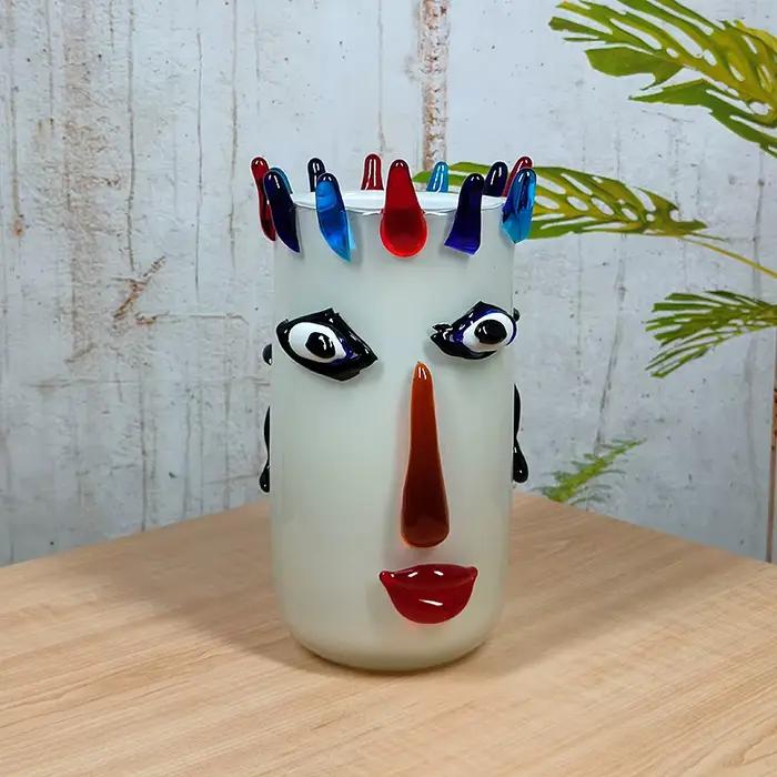 Vase en verre européen peint à la main