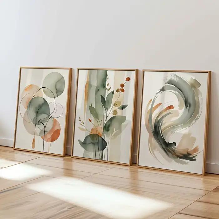 Lot de 3 tableaux muraux sans cadre