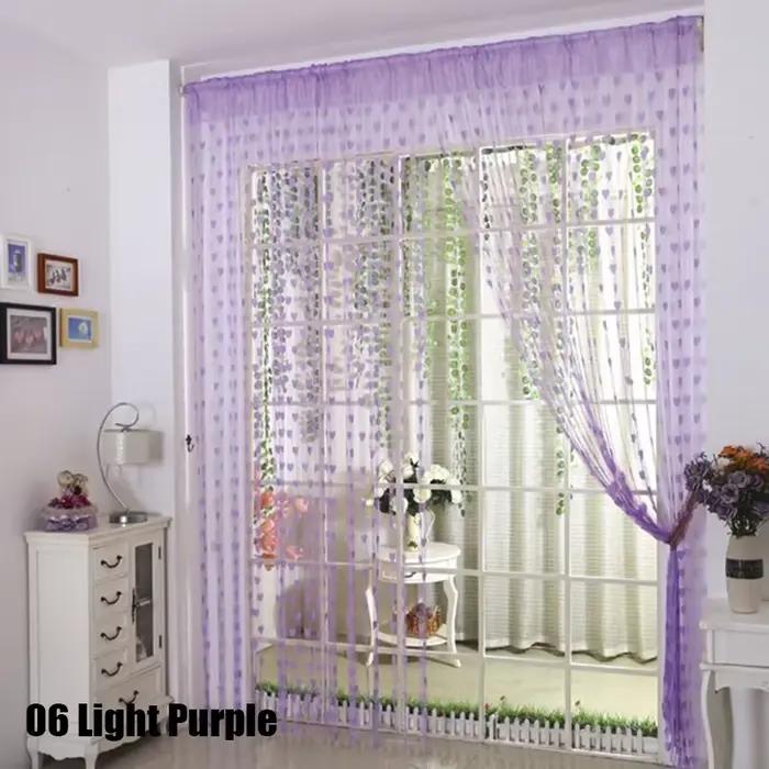 Rideau transparent coloré à motif d'amour romantique