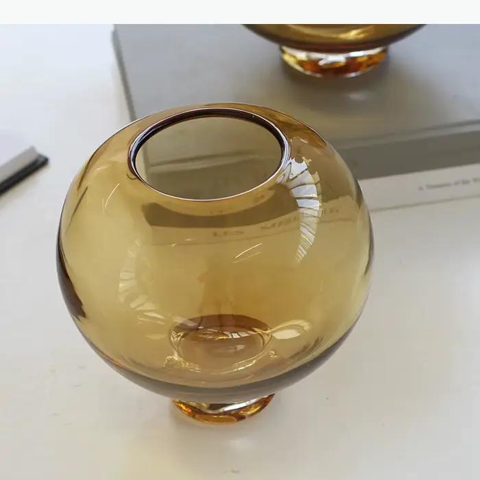 Vase en verre à orifice circulaire, accessoires pour arrangements floraux, hydroponie, terrarium, vase à fleurs, accessoires de décoration pour la maison