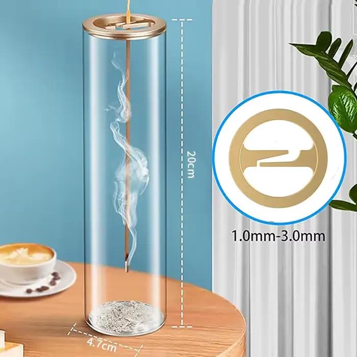 Brûleur d'encens en verre moderne, porte-encens volant Anti-cendres avec cendrier en verre amovible pour la décoration de la maison, méditation de Yoga