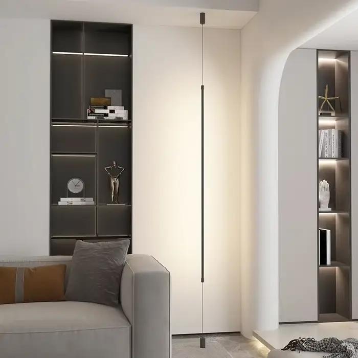Lampadaire LED moderne noir de 120cm, éclairage décoratif pour la maison, luminaire d'intérieur pour salon, chambre à coucher, salle à manger
