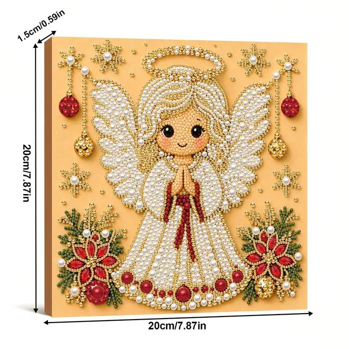 Décoration de Noël DIY, Père Noël, Bonhomme de neige, peinture en perles 3D, kits d'art diamant pour débutants, 20*20CM, pour la décoration murale de la maison, cadeau