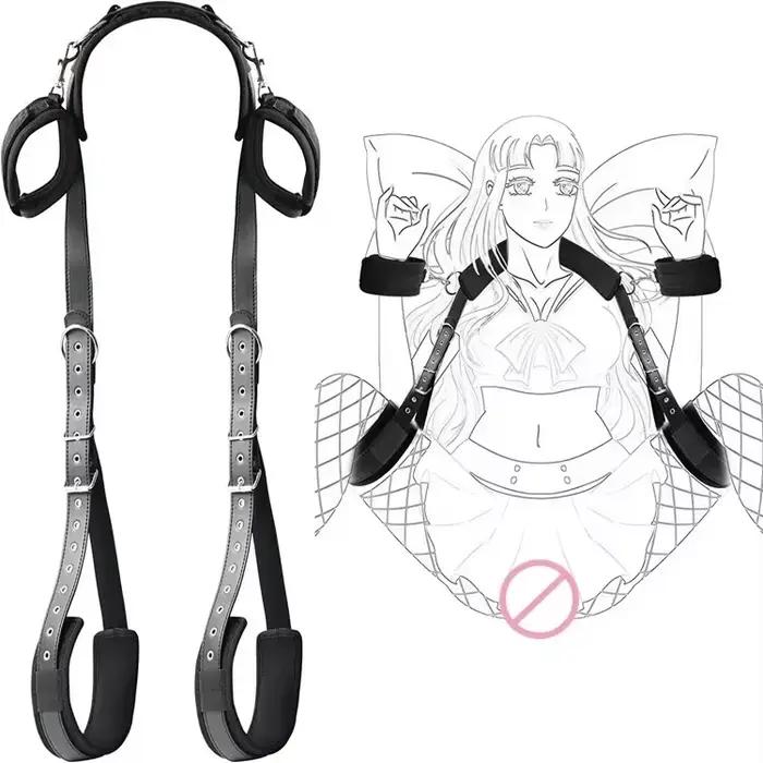 Menottes sexuelles BDSM, contraintes, jambes ouvertes, chevilles, harnais de Bondage SM, sangles de bandage de lit, jouet sexuel d'esclave, Kits d'accessoires érotiques