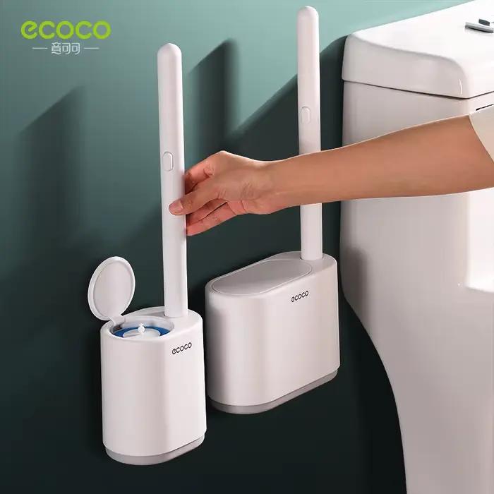 ECOCO – nettoyeur de brosse de toilette jetable, tête de brosse de toilette de remplacement, outil de nettoyage mural de WC, accessoires de salle de bains
