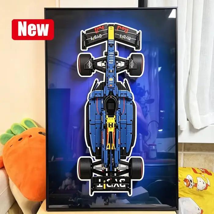 Cadre d'affichage mural haut de gamme compatible avec le kit de construction de voiture de course LEGO 42207 Ferrari SF‑24 F1