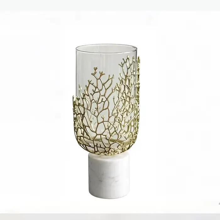 Vases en verre en forme de branches de corail dorées, pots à fleurs, décorations de table, arrangements floraux, vases décoratifs pour l'esthétique de la pièce