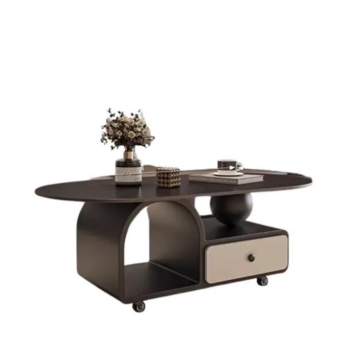 Roues ornements Table basse rangement relié Design minimaliste