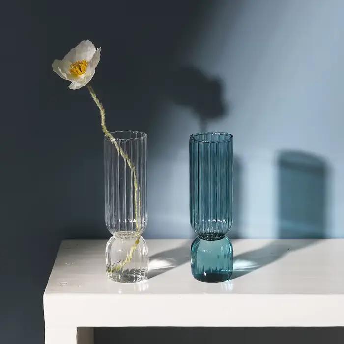 Vase à fleurs en verre transparent coloré, récipient hydroponique pour plantes, décoration d'intérieur bricolage, ornement de bureau, nouveau