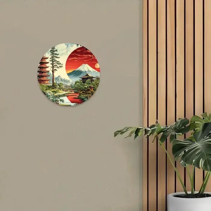 Décoration murale japonaise vintage 1 pièce - Mont Fuji
