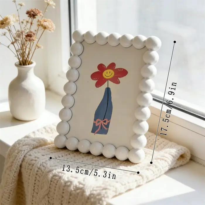 Cadre photo perlé, design mignon de dessin animé, support photo de table Kawaii, présentoir photo de bureau pour la maison, le bureau et la chambre