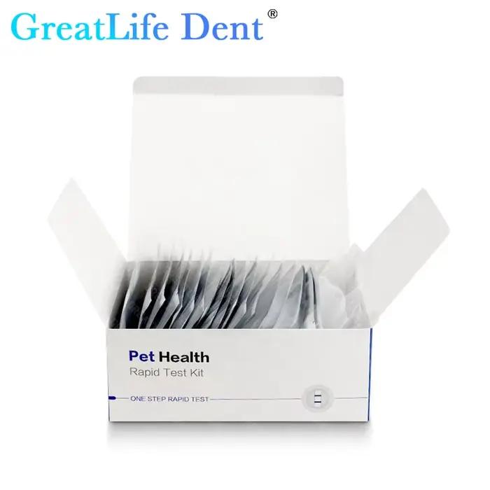 Diagnostic vétérinaire Greatlife Dent - 20 ensembles de réactifs de détection d'angence canine Parvovirus, distemper canin et félin Parvovirus