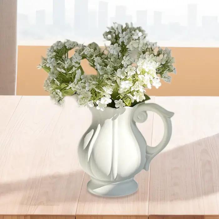 Vase à fleurs, vase en forme de pichet de style campagnard, cadeau de pendaison de crémaillère, pot de fleurs élégant