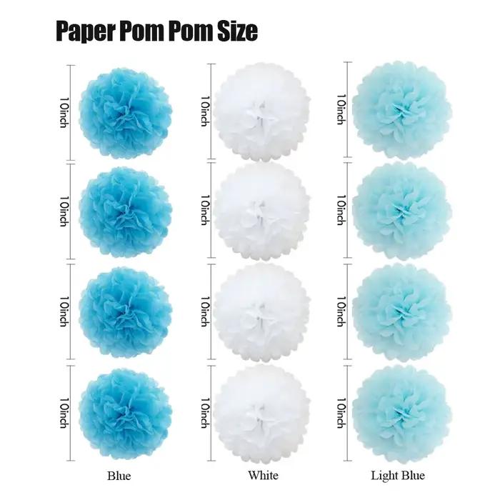 Kit de pompons en papier suspendus de tailles variées