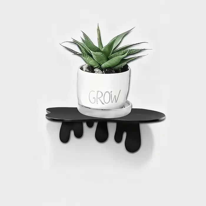 Étagère murale en métal noir monobloc - étagère flottante