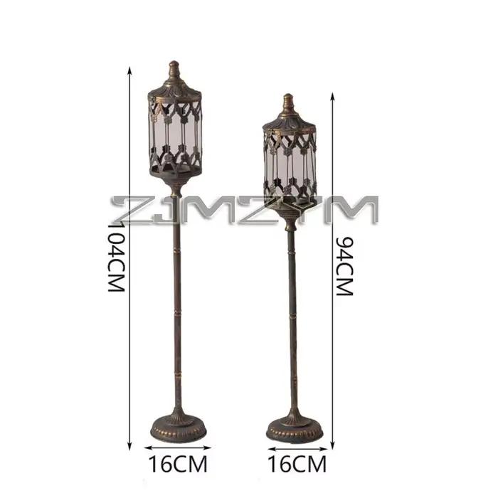 Lanterne décorative sur pied rétro, grande lanterne décorative pour la maison, lampe décorative de jardin, ornement