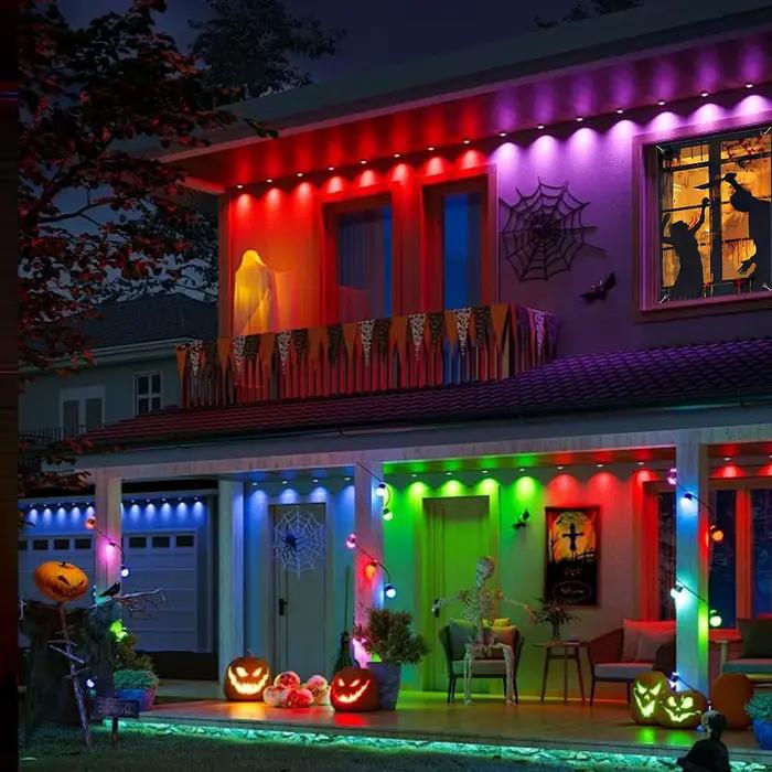 Décorations de Couverture de Fenêtre d'Halloween, Bannière de Porte Effrayante en Tissu