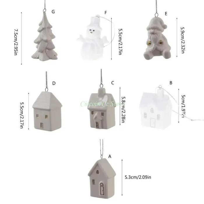 X90F – ornement noël décoratif en céramique blanche
