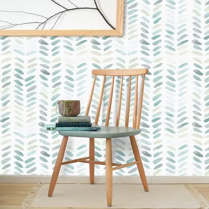 Papier peint KALYNN motif feuille style classique résistant à l'humidité pour décoration intérieure chambre salon cuisine chambre d'enfants