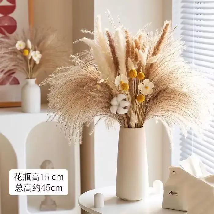 80 pièces Pampas fleurs séchées lapin queue