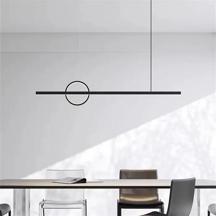 Lustre Long au Design Nordique, Suspension Minimaliste pour Restaurant, Ambiance Géométrique, Bar, Décoration de Maison