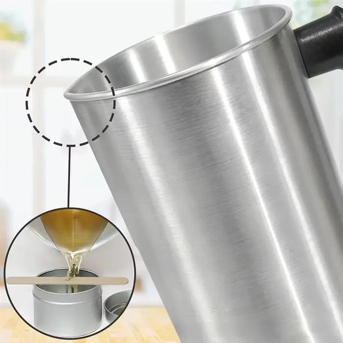 Pot de fusion de cire vert armée pour fabrication de bougies, dessert et aromathérapie occasions spéciales