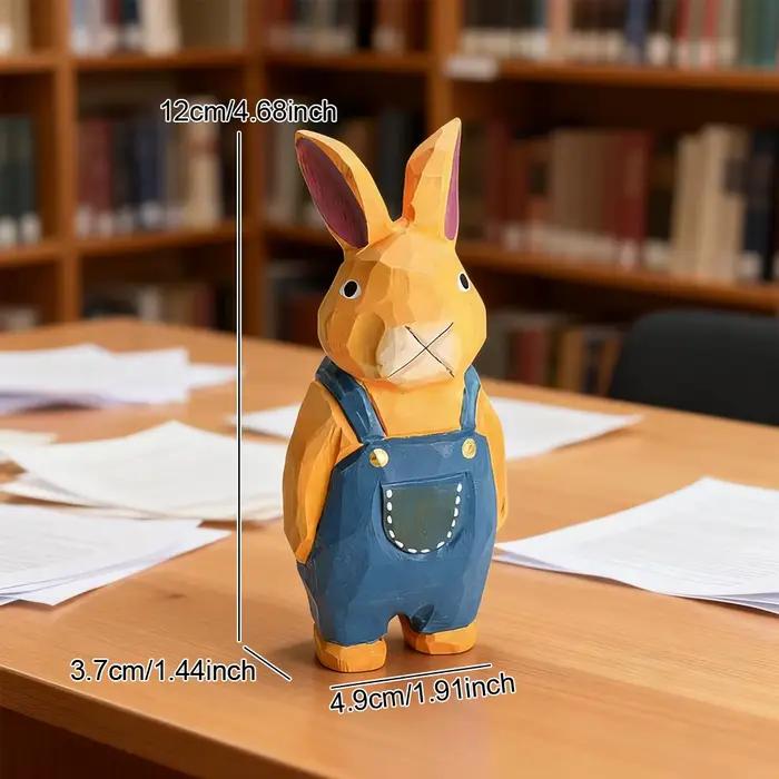 Figurine de lapin en bois sculptée à la main
