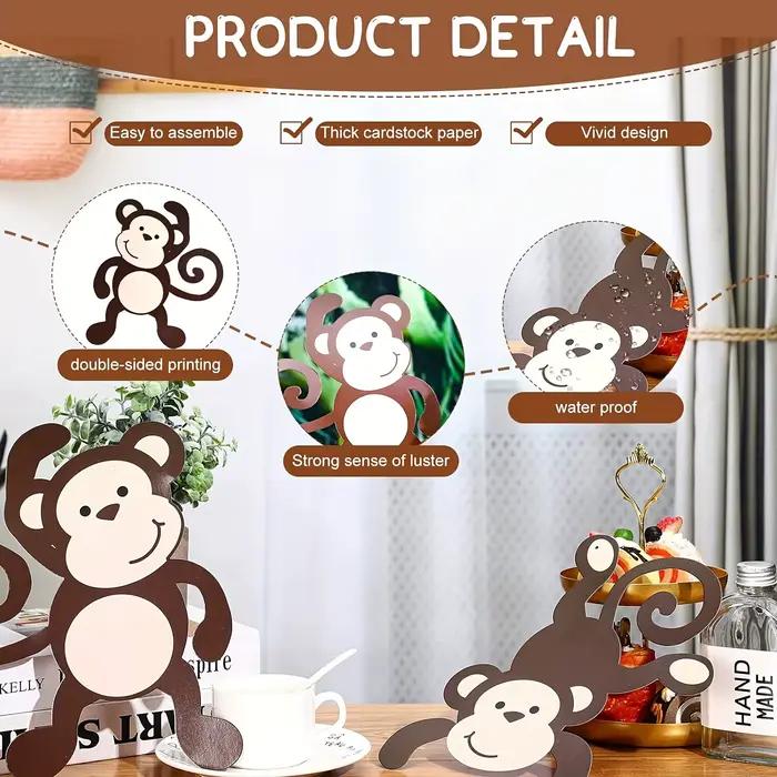 Décorations de fête sur le thème de la jungle : découpes de singes, fournitures de fête forestière, animaux suspendus sur le thème de la jungle, décorations suspendues de singes