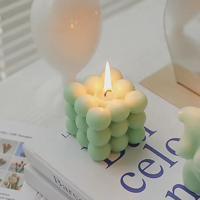Bougie cube à bulles en cire de soja, décoration d'intérieur, bougie parfumée, cadeau pour invités, cadeau de mariage, cadeau de fête prénuptiale, cadeau de Noël