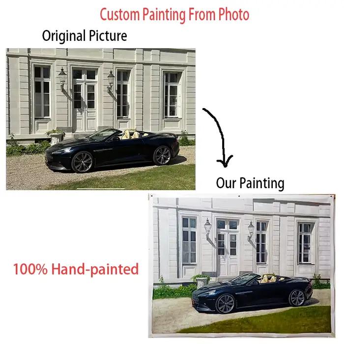 Peinture à l'huile personnalisée faite à la main sur toile, paysage abstrait, art mural classique, images d'animaux de compagnie, paysage décoratif, image de Portrait