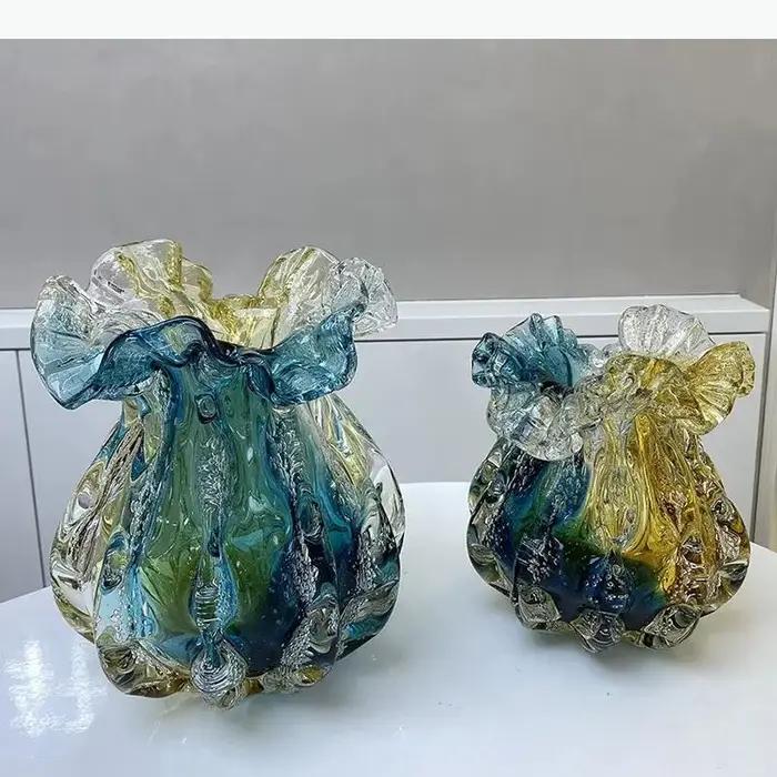 Vase en verre moderne à bulles peintes pour décoration de bureau et arrangement floral occassions spéciales fleurs plantes hydroponiques