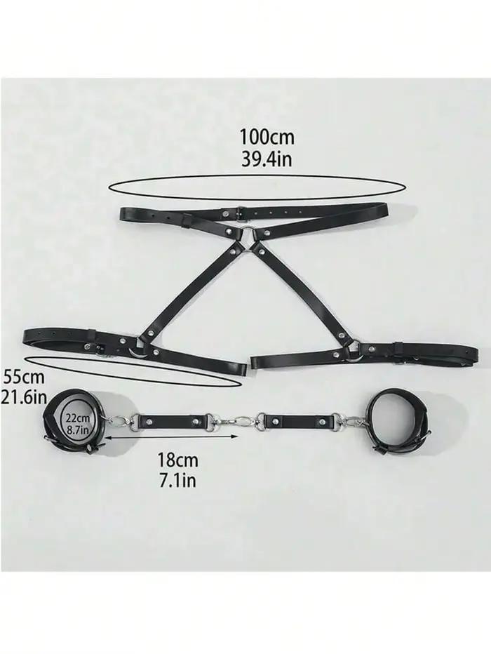 Manette jouet en cuir PU, sangle de retenue, menottes de Bondage, sangle de liaison, ensemble BDSM, fournitures de fête pour Couples, accessoires Sexy
