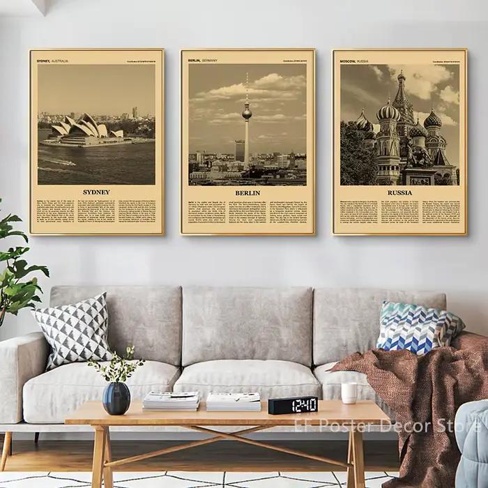 Affiche de Ville de Voyage dans le Monde