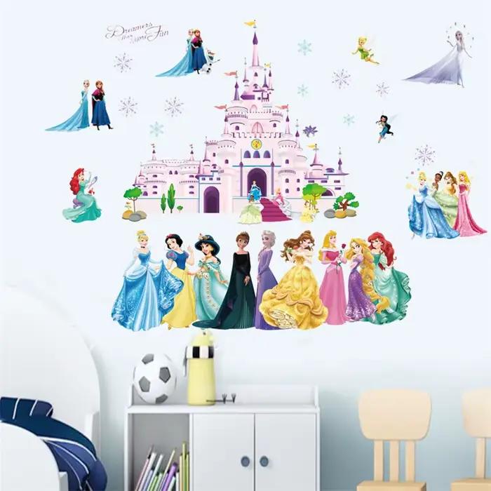 Disney belle neige blanche cendrillon aurore princesse Stickers muraux pour chambre d'enfants décoration de la maison papier peint congelé salon