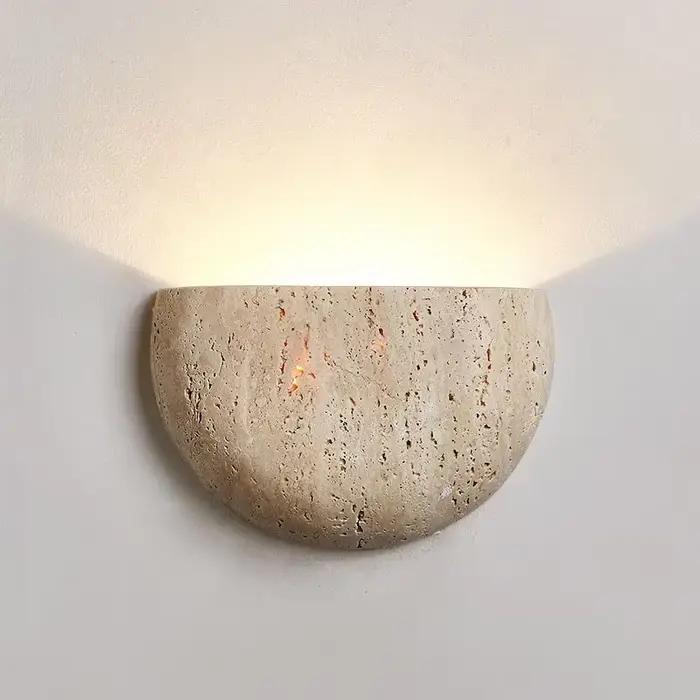Lampe murale rétro en pierre Wabi-sabi pour salon, porche, couloir, café, chambre à coucher, ambiance maison d'hôtes
