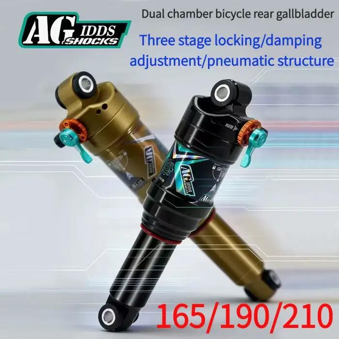 Amortisseur arrière de vélo de montagne AGSHOCKS Dual-Air Deluxe Select Air Sprung Shock 165/190/210mm Soft Tail pour descente