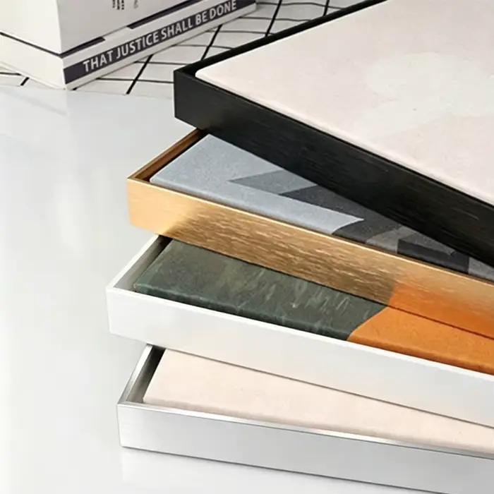 Cadre en alliage d'aluminium DIY, à suspendre au mur, cadre intérieur en bois pour peinture à l'huile, grand cadre en métal doré, décoration murale pour toile.