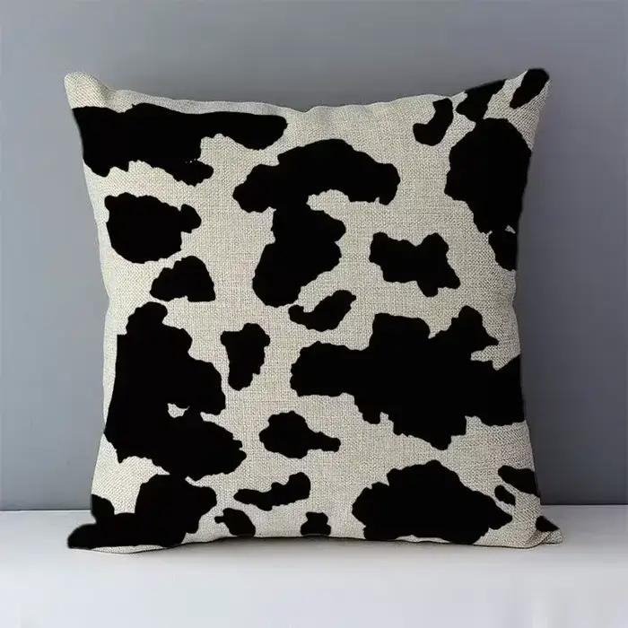 45x45 cm taie d'oreiller carrée européenne décontracté confortable blanc et noir géométrique housse de coussin pour