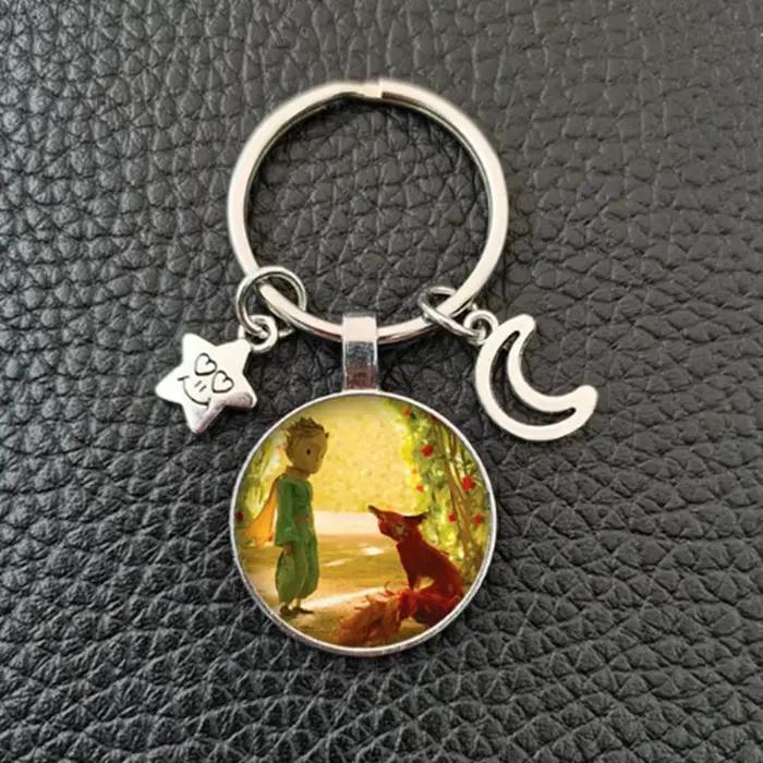 Porte-clés avec pendentif en verre cabochon