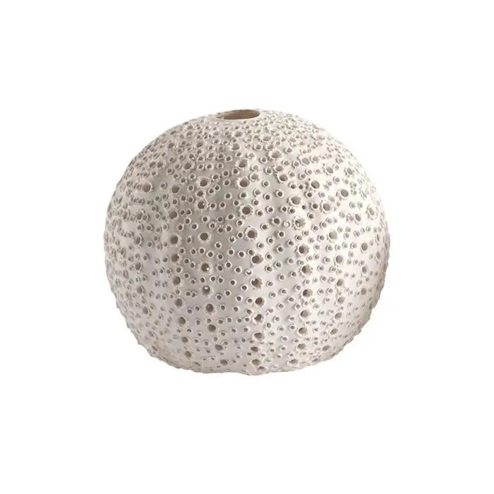 Vase circulaire en céramique corail ajouré, récipient pour fleurs séchées, conteneur pour arrangements floraux, ornements coralliens artistiques, décoration de pièce