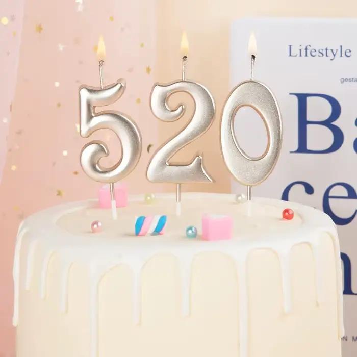 Bougies Chiffres Dorées Champagne pour Anniversaire